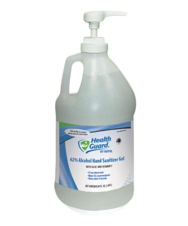 Health Guard 5679 62% Alcohol Hand Sanitizer Gel 1/2 Gallon Pump Bottle Clear with No Fragrance (Pack of 4) 1 Count (Pack of 4)