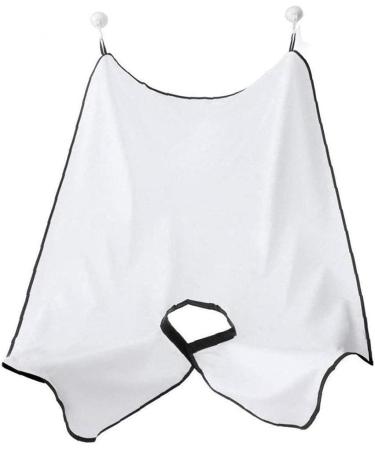 1Pc Men Beard Catcher Bib Beard Shaving Apron Hair Clippings Catcher Grooming Cape Apron Gift for Himwhite Useful
