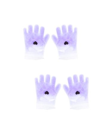 FOMIYES 2 Pairs Lavender Hand Wax Set Beauty Hand Wax Cover Paraffin Wax Dry Skin Socks Wax Hand Cover Gloves Spa Wax Cover Gel Socks The Mitten Mittens Care Pe Bag Nursing Supplies Purple