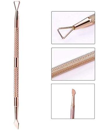 Rose Gold Metal Cuticle Pusher Set | Triangle Cuticle Peeler & Scraper | Double Ended Pusher | Manicure Tools for Fingernails & Toenails - Buy Online on GoSupps.com