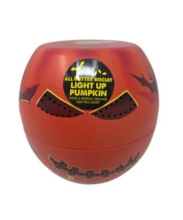 M&S Halloween All Butter Shortbread Biscuits LIGHT UP PUMPKIN Tin 230g in Premier Life Store Box