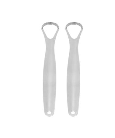 Tongue scraping 2 pieces of tongue made of stainless steel treatment of bad breath for adults and children portable tongue scraps made of metal tongue scraper for oral care easy to use (s)