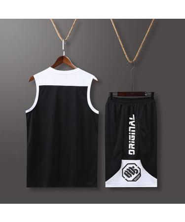 Custom Basketball Jersey Set for Kids & Men - Personalized Name Number & Team Logo - 2-Piece Shirt & Short in Black - Buy Online on GoSupps.com