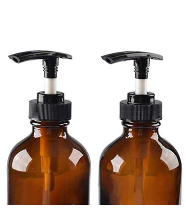 500ml Refillable Bernstein Glass Shampoo & Shower Gel Bottle with Plastic Pump - Ideal Packaging for Cosmetics & Bathroom Soaps - Buy Online on GoSupps.com