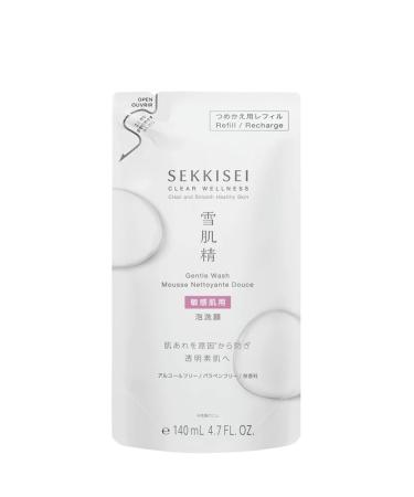 SEKKISEI CLEAR WELLNESS Gentle Wash REFILL Facial Cleanser for Sensitive Skin 4.7 Ounce