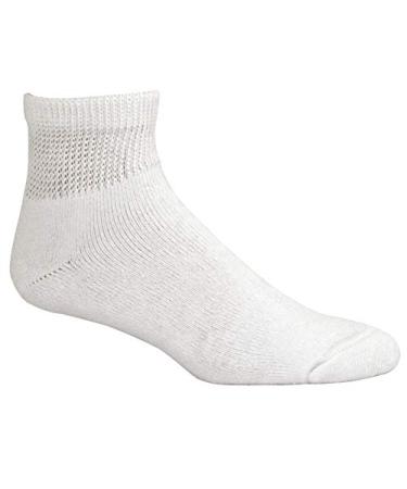 Diabetic Socks (10-13) Ankle White 3 Pair