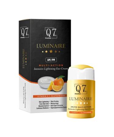 Q7 Paris Luminaire AM/PM Multi-Action Intensive Lightening Face Cream | Vitamin C & Glutathione Formula for Sensitive Oily and Acne-Prone Skin | Active Lightening Face Cream - 30ml