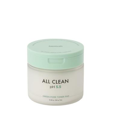 heimish All Clean Green Pore Toner Pad (75ea) | Pore Cleansing Oil/Moisture Balancing Pads | Smoothing Toner Calming Skin Texture Korean Skincare Sebum Control Kbeauty