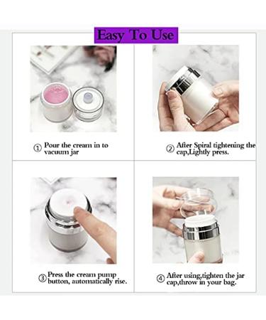 Furnido 2 Pack 1.7 oz Airless Pump Jars - Refillable Travel Lotion Containers for Skincare Cream - White - Buy Online on GoSupps.com