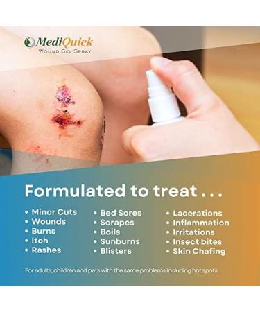 MEDIQUICK Wound Hydrogel Spray 4oz Bottle - First Aid Ointment for Cuts & Burns - Buy Online on GoSupps.com