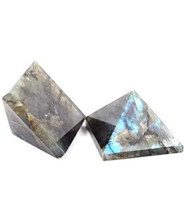 1pc Natural Carved semi Precious Stone Crystal Labradorite Quartz Pyramid 45mm-50mm Chakra Reiki Balancing - Buy Online on GoSupps.com