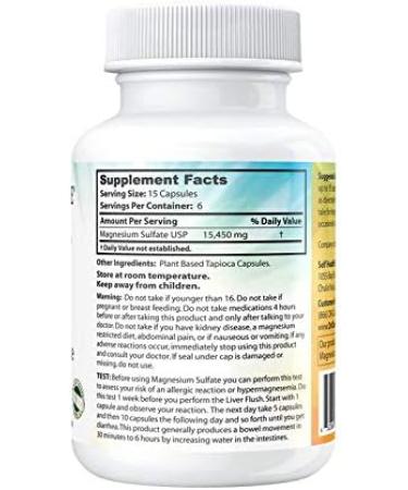 Magnesium Sulfate (Epsom Salt) Vegetarian Capsules 1030mg - 100 Count - Buy Online on GoSupps.com