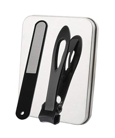 RIYAN 2-Piece Stainless Steel Big Mouth Nail Clippers Anti-Splash Nail Clippers Set