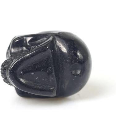 Natural Crystal Rough 1PC Black Obsidian Quartz Skull Specimen Reiki Rock Hand Carved Figurine Stones - Buy Online on GoSupps.com