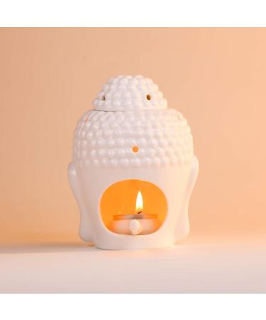 Evergd Set of 2 Buddha-Head Statues & Ceramic Aroma Therapy Diffusers | Essential Stoves & Fragrance Candles for Yoga Spa Meditation & Home D cor | Unique Gift Ideas - Buy Online on GoSupps.com