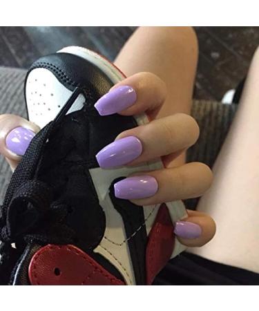 Buy Sethain Shiny Purple Ballerina Press-On Nail Tips - 24 Piece Complete Set for Women & Girls - Long Stylish & Perfect for Any Occasion - Buy Online on GoSupps.com