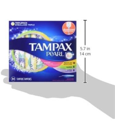 Tampax Pearl Plastic Tampons Multipack - Light/Regular/Super Absorbency, Scented - 204 Count - Buy Online on GoSupps.com