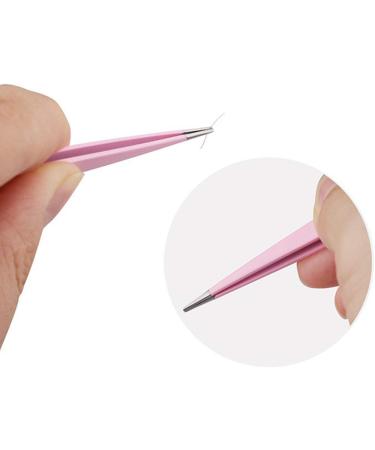 Buy Trixes 4-Part Eyebrow Tweezers Set - Stainless Steel with Leather Effect Case - Professional Precision Hair Plucking Tips - Pink - Buy Online on GoSupps.com