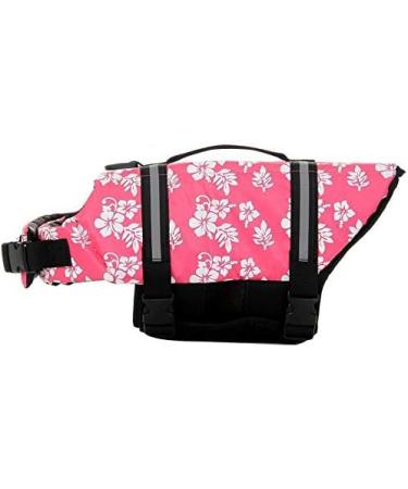 Dog Life Jacket | Swimming Safety Coat & Vest for Small & Large Dogs | Red Flower Design (L) - Buy Online on GoSupps.com