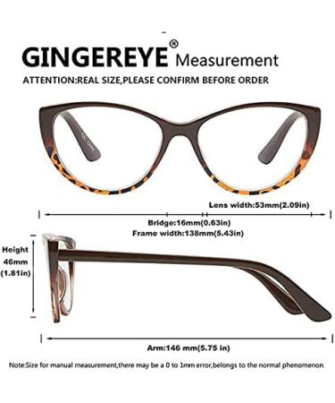 2-Pack Women's Cat Eye Reading Glasses +1.0 Blue Light Anti Glare Eyeglasses - Buy Online on GoSupps.com