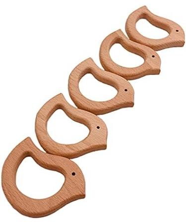 Wendysun 10pcs Cartoon Wood Teether Natural Animal Pigeon Shape Baby Teething Toy - Buy Online on GoSupps.com