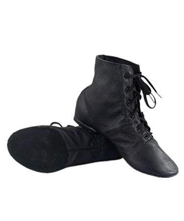 Cheapdancing Childrens Practice Dancing Shoes Soft Leather Flat Lace-up Jazz Boots (Little Kid/Big Kid) 5.5 Big Kid