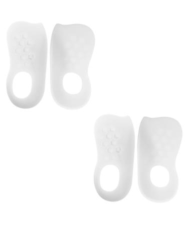 Mobestech 2 Pairs Foot Insoles Shoe Inserts Men O Type Leg Shoe Inserts Arch Foot Pads Foot Supplies Plantar Insoles Practical Foot Pad Care TPR Insole Pad Man White