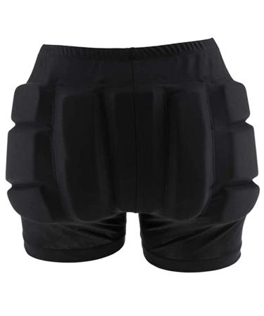 LIUHUO Hip Pad Protector Padded Shorts for Guard Ski Roller Skating Snow Crash Butt Pads for Hips Tailbone & Butt black Small