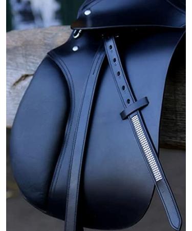 Tysons Breeches Glitter Stirrup Leathers Leather Brown or Black 145 155 cm Bling - Art Rhinestone Stirrup Leathers (165 Black) 165 Black