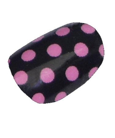 Chix Nails Polka Dot Beauty Trendy Style Fingers Toes Vinyl Foils Nail Wraps Pink on Black