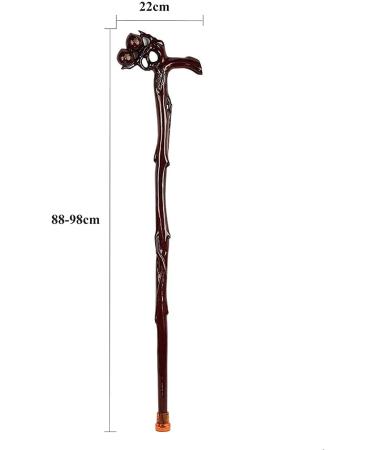 Wooden Walking Stick Solid Cane Walking Sticks Hardwood Walking Sticks for Man and Woman | Carved Longevity Peach Handle | Walker Assisting for Daily Mobility - Buy Online on GoSupps.com