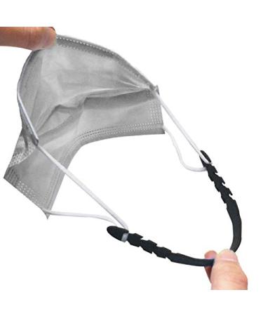 6Pcs Soft Silicone Face Mask Clips | Anti-Slip Ear Savers for Ear Protection | Reusable Adjustable Ear Straps | Black - Buy Online on GoSupps.com