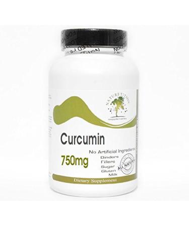 Curcumin 750mg Curcuminoids 95% 200 Capsules - No Additives Naturetition Supplements