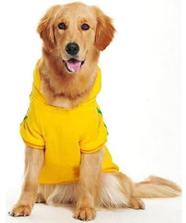 Ducomi Hood Dogs Sweatshirt - 100% Cotton Small Dog Sweater Monochrome Coat Warm Clothes for All Breeds & Sizes XS to 9XL - Yellow (S) - Buy Online on GoSupps.com
