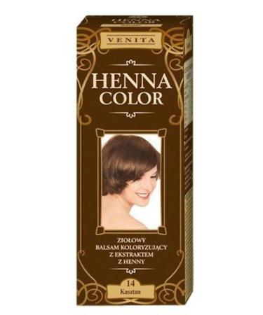 Henna Color 14 Chestnut Hair Conditioner Hair Color Color Effect Natural Hair Dye Henne ko chestnut brown 75 ml (1 pack)