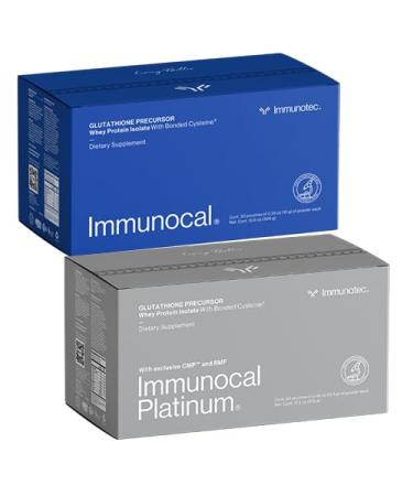 Immunocal Supplement Pack of 2 1 Regular and 1 Platinum Whey Protein Isolate and Glutathione Precursor 30 Servings