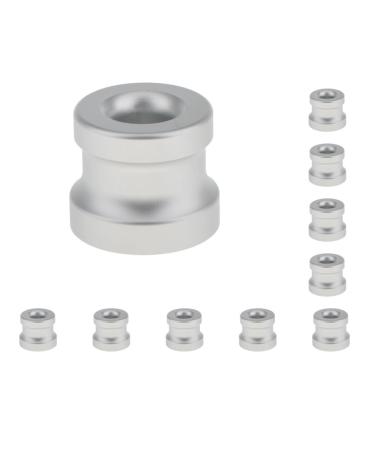 10 Set of Mini Zinc Alloy Safety Razor Stand Holder Weighted Base Bathroom Set of 10 (Silver)