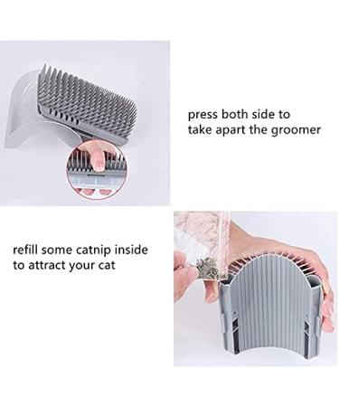 Cat Self Groomer Brushes with Catnip Wall Corner Groomers Soft Grooming Brush Scratcher and Brush for Short Long Fur Cats Softer Massage Toy for Kitten Puppy (2 Pack Grey) - Buy Online on GoSupps.com
