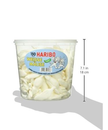 Buy Haribo White Mice 1.05 kg Can - Tasty Milk Flavored Candy | International Shipping Available - Buy Online on GoSupps.com
