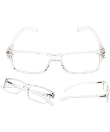 READING GLASSES 6 Pack Spring Hinge Comfort Plastic Readers (Clear) 6 Transparent 3.0 x - Buy Online on GoSupps.com