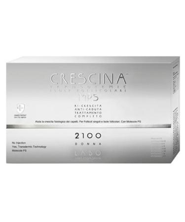 Labo Crescina Transdermic MPS Isotle Folliculaire Traitement complet Ri-fissur + Anti-chute 2100 Soin cheveux femme 10 + 10 ampoules