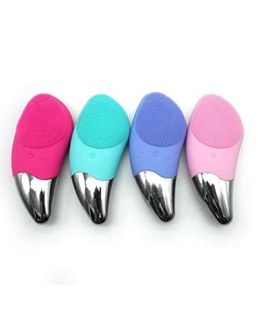 Megafive - Silicone Facial Cleansing Brush and Device Waterproof Rechargeable Electronic USB (Blue)