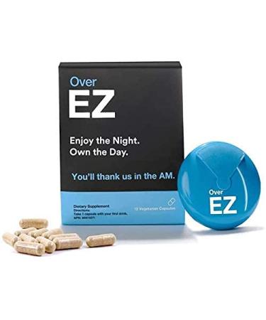 Over EZ Pre-Drink Supplement - Party Recovery & Prevention Pills for a Night Out & Better Mornings (12 Capsules) & Milk Thistle  Amino Acids  Vitamin Bs 12 Count (Pack of 1)