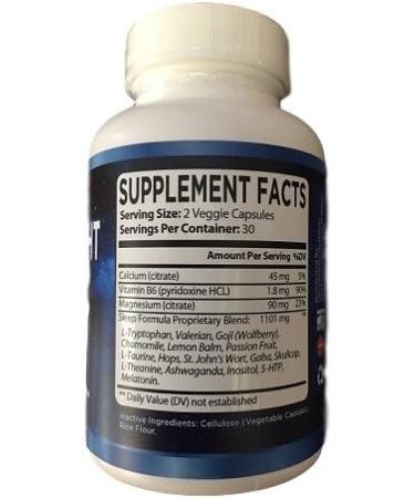 Say Goodnight Natural Sleep with Melatonin 5mg 60 Capsules - Valerian Root GABA L-theanine Chamomile Passion Flower May Help Support Calming and Relaxation for Sleeping - Buy Online on GoSupps.com