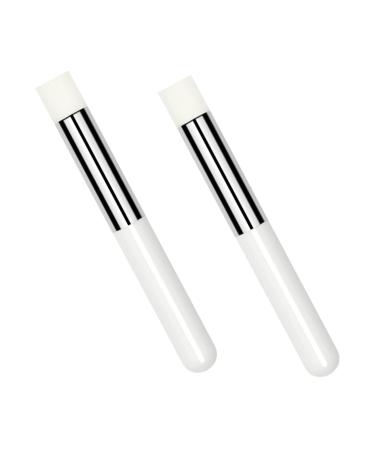 Balacoo 2pcs Concealer Brush Lip Brush Wand Eyeshadow Smudge Applicator Eyeliner Smudger Lipstick for Women Eyes Crease Shader Lip Women Lip Brush White Make up Miss Abs Mousse 10.1x1.1cm