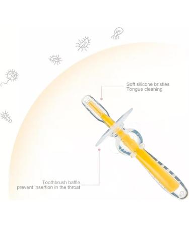 1set Baby Finger Toothbrush for Training Teething Kids Soft Silicone Training Toothbrush Baby Children Oral Care Tooth Brush Baby Stuff Yellow - Buy Online on GoSupps.com