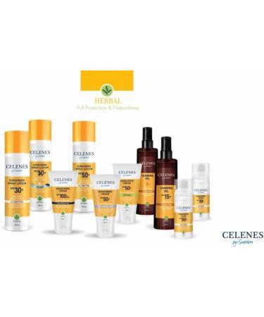 Celenes by Sweden Herbal Sun Protection Spray SPF50+ Organic and Mineral Protection for All Skin Types 150 ml Waterproof Parabens or Alcohol Free - Buy Online on GoSupps.com