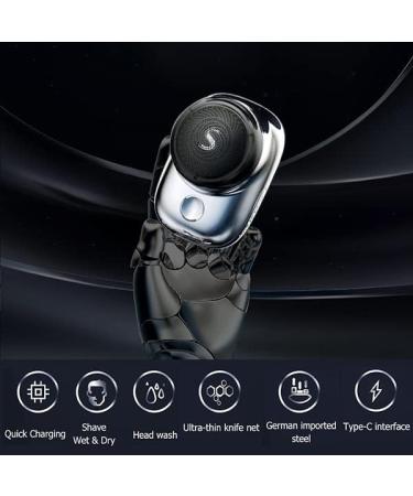 Mini Electric Razor for Men - Portable Shaver for Home, Car, Travel - Wet/Dry, USB Rechargeable - Silver - Buy Online on GoSupps.com
