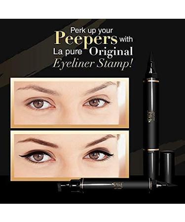 LA PURE Waterproof Eyeliner Stamp - 2 Wingliner Black Make Up Pens for Vamp Style Wing - Smudgeproof, Sweatproof, Perfect Cat Eye Look - Long Lasting Liquid Eyeliner Pen - No Dipping, 10mm Black - Buy Online on GoSupps.com