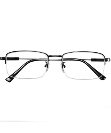 Dibako reading glasses ladies men's reading glasses anti Blue Light Reading devices rectangular semi -glasses unisex ultra -light reader glasses black (size: +2.00)